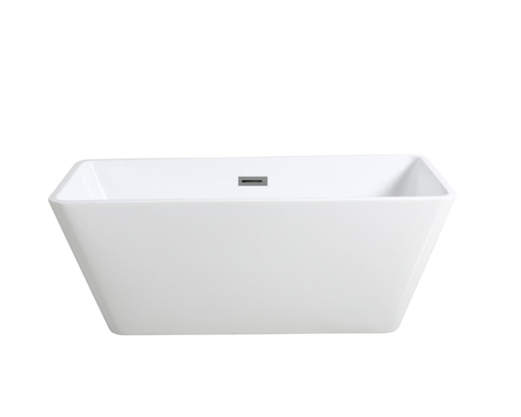 POSEIDON QUBIST RECTANGLE FREE STANDING BATH GLOSS WHITE 1200MM