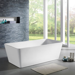 POSEIDON QUBIST FREESTANDING NF BATHTUB GLOSS WHITE (AVAILABLE IN 1400MM, 1500MM AND 1700MM)