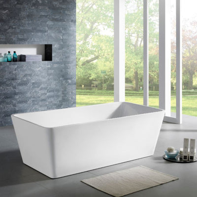 POSEIDON QUBIST FREESTANDING NF BATHTUB GLOSS WHITE (AVAILABLE IN 1400MM, 1500MM AND 1700MM)