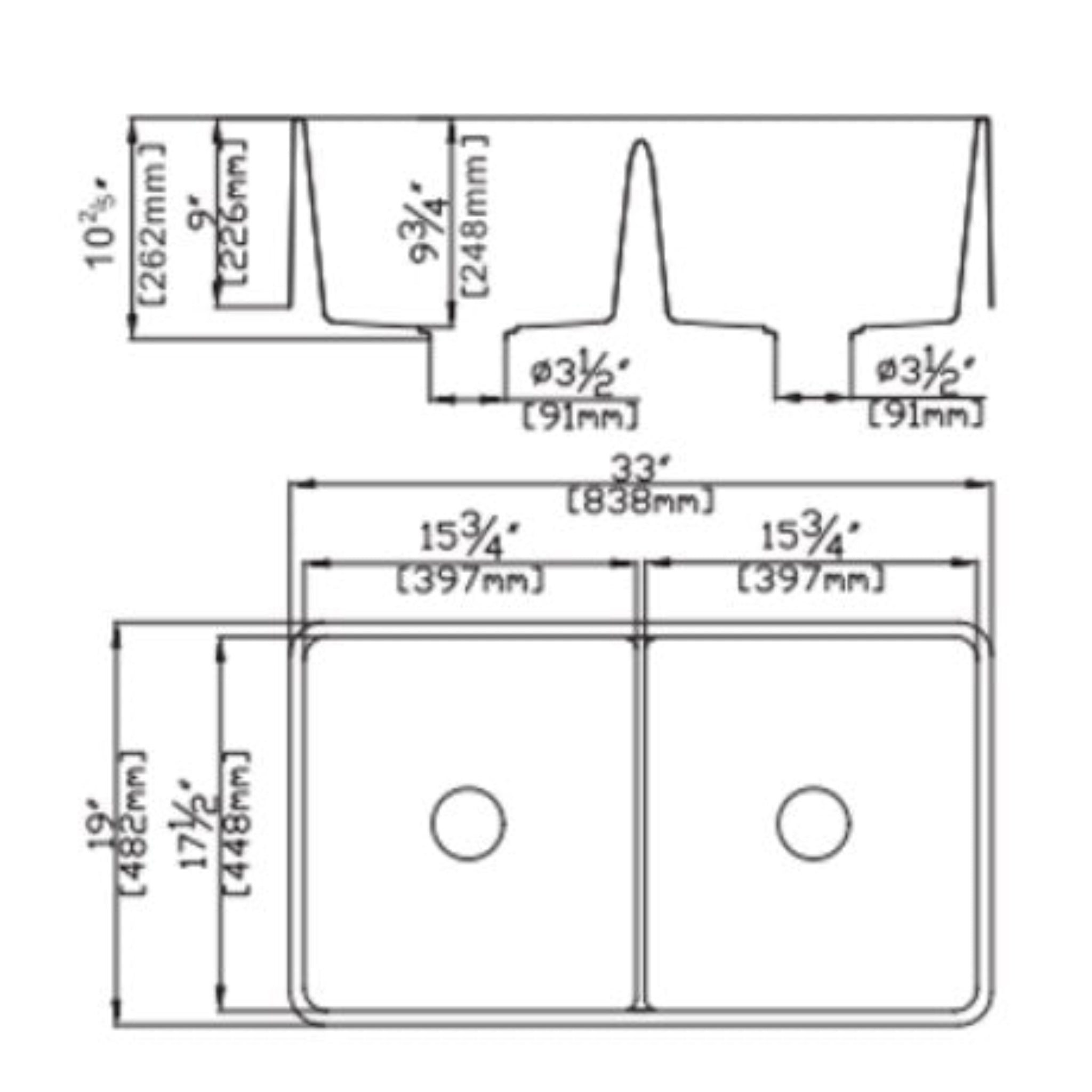 POSEIDON QUARTZ UNDERMOUNT KITCHEN SINK MATTE BLACK 838MM