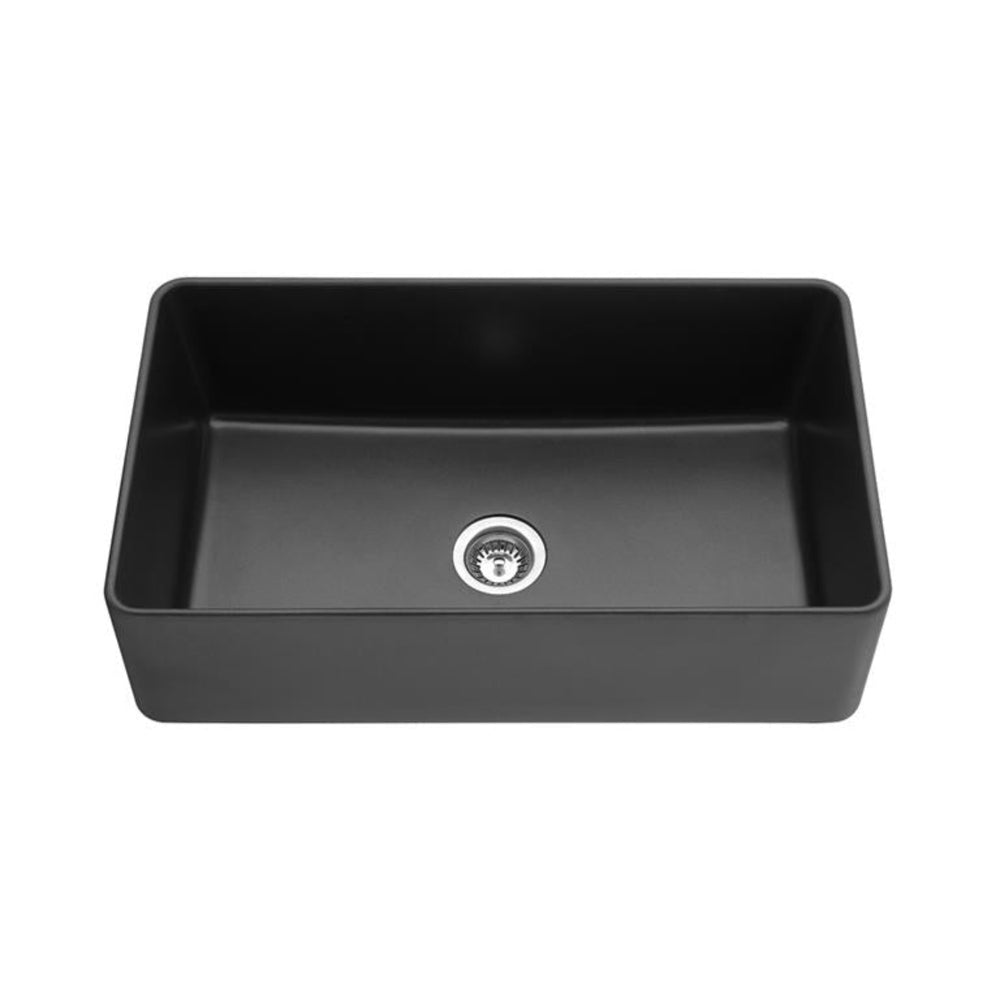 POSEIDON QUARTZ UNDERMOUNT KITCHEN SINK MATTE BLACK 838MM