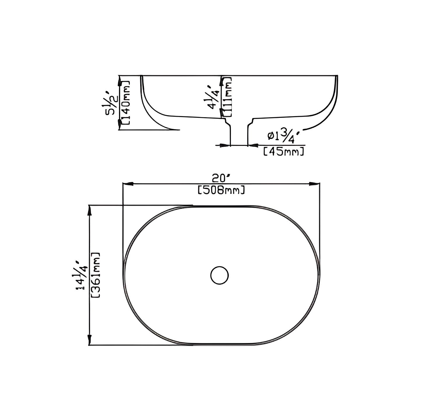 POSEIDON QUARTZ ART BASIN MATTE GREY 508MM