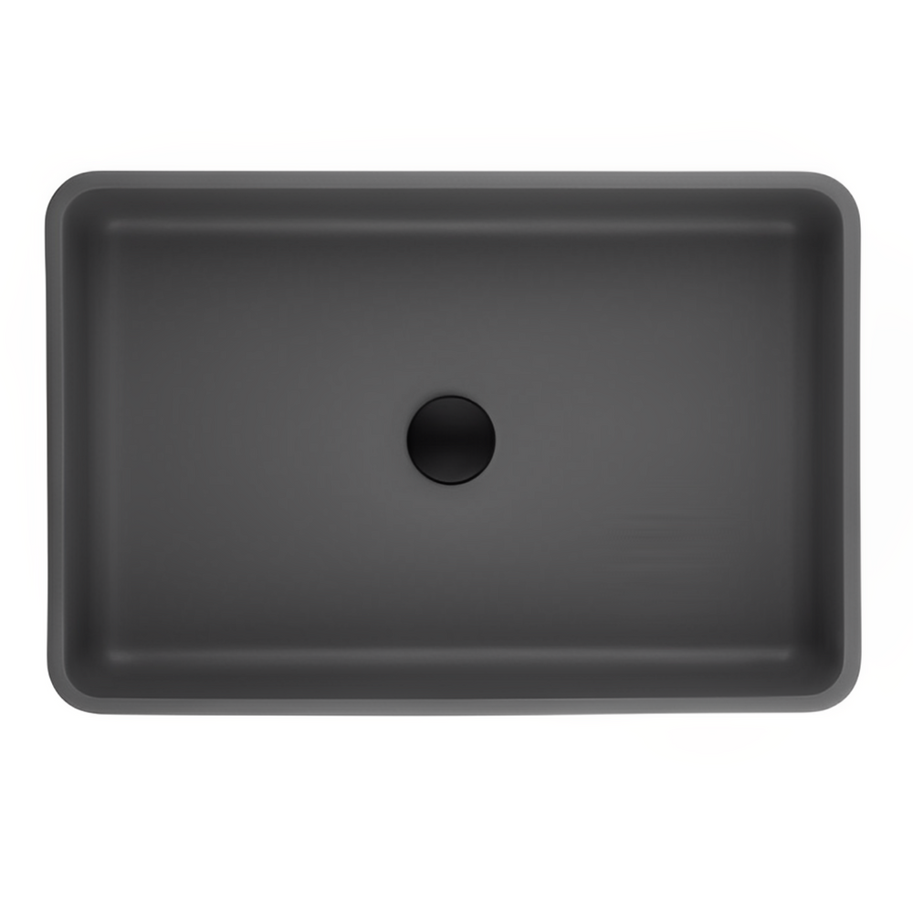 POSEIDON QUARTZ ART BASIN MATTE BLACK 600MM