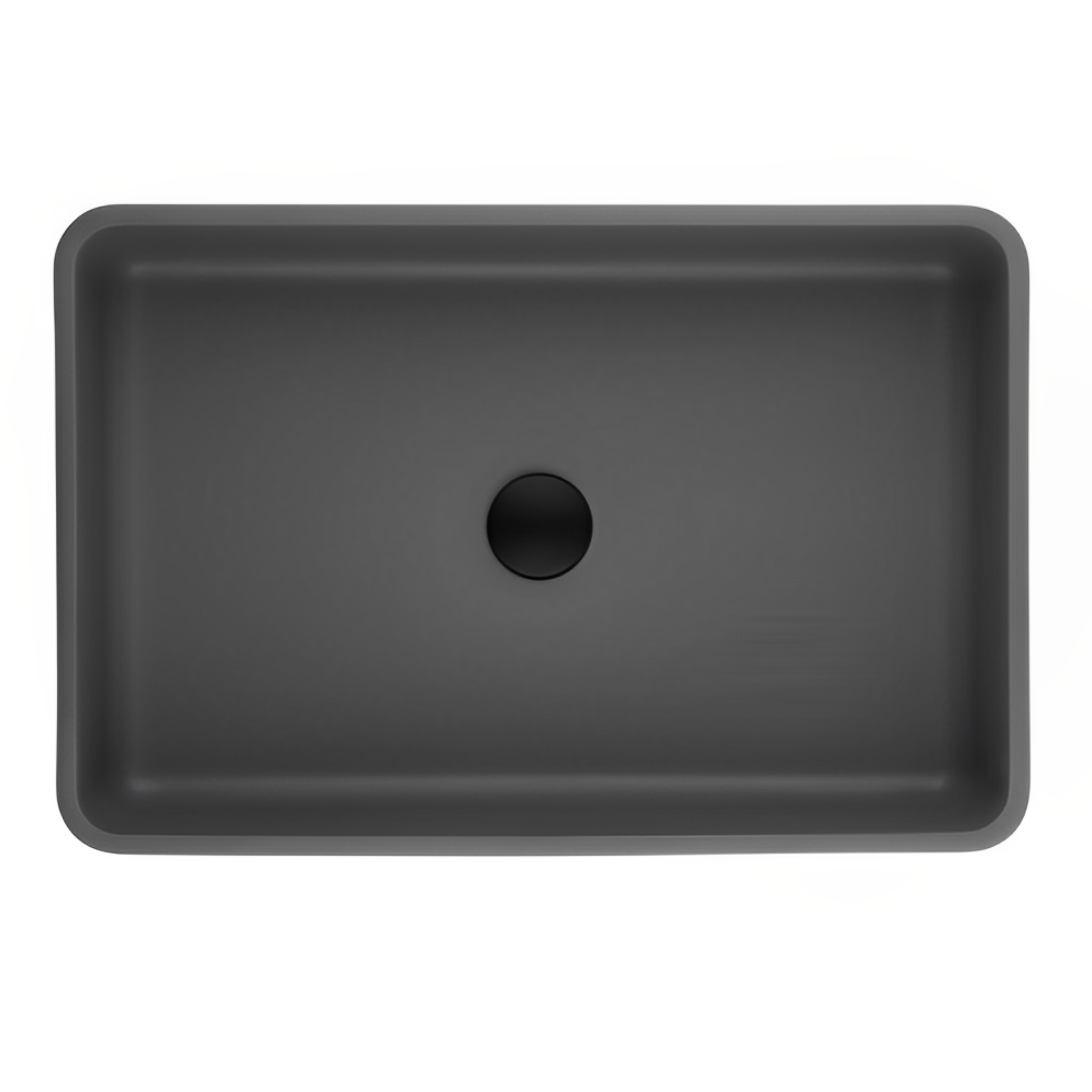 POSEIDON QUARTZ ART BASIN MATTE BLACK 600MM