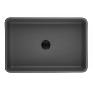 POSEIDON QUARTZ ART BASIN MATTE BLACK 600MM
