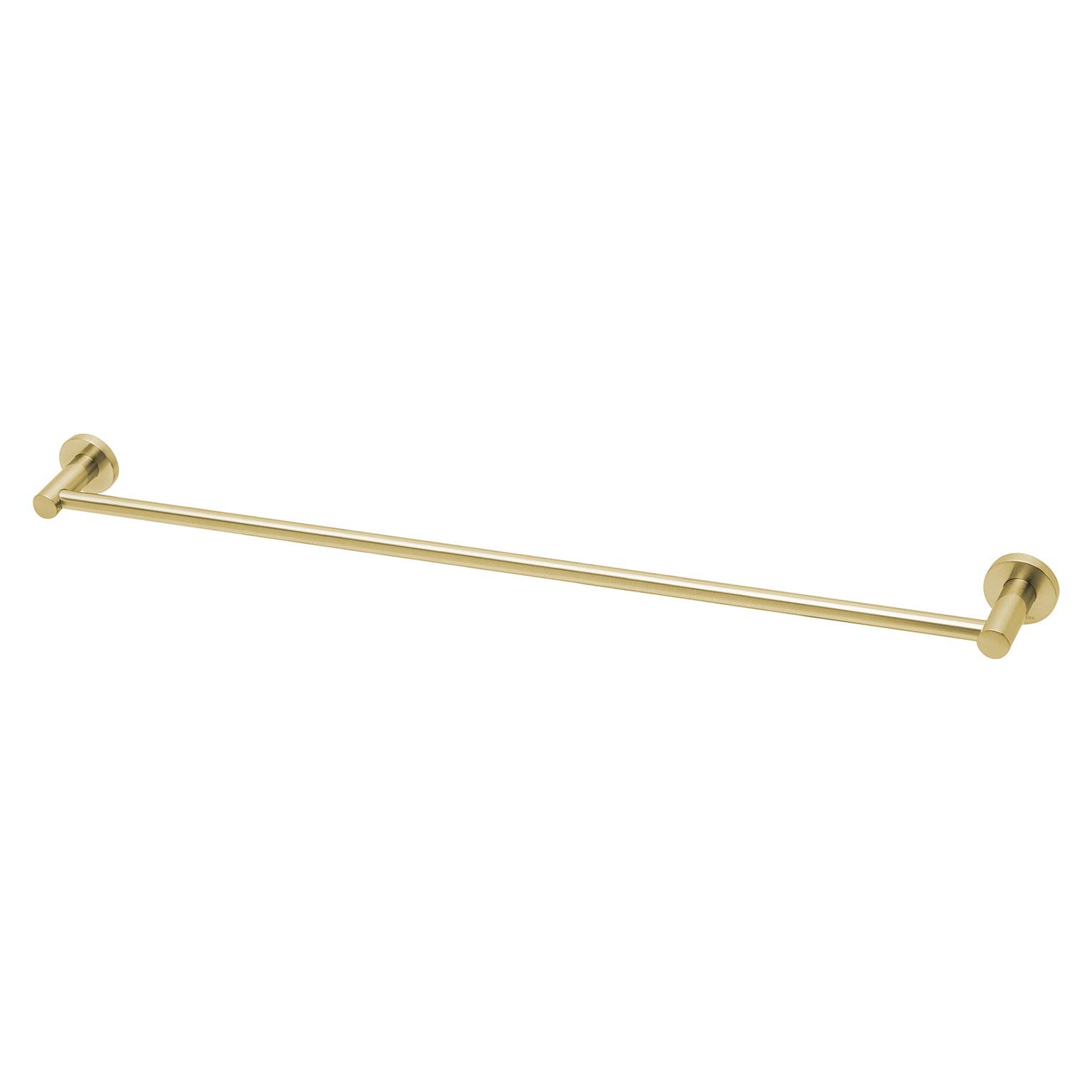 PHOENIX RADII SINGLE NON-HEATED TOWEL RAIL ROUND PLATE BRUSHED GOLD 800MM