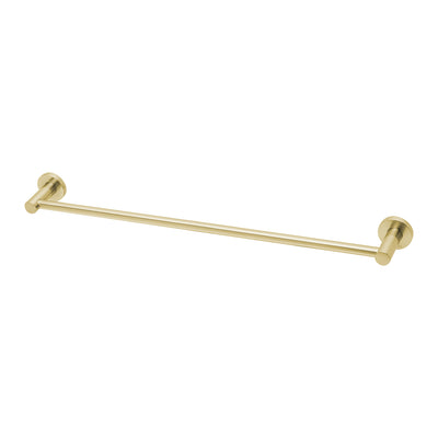 PHOENIX RADII SINGLE NON-HEATED TOWEL RAIL ROUND PLATE BRUSHED GOLD 600MM