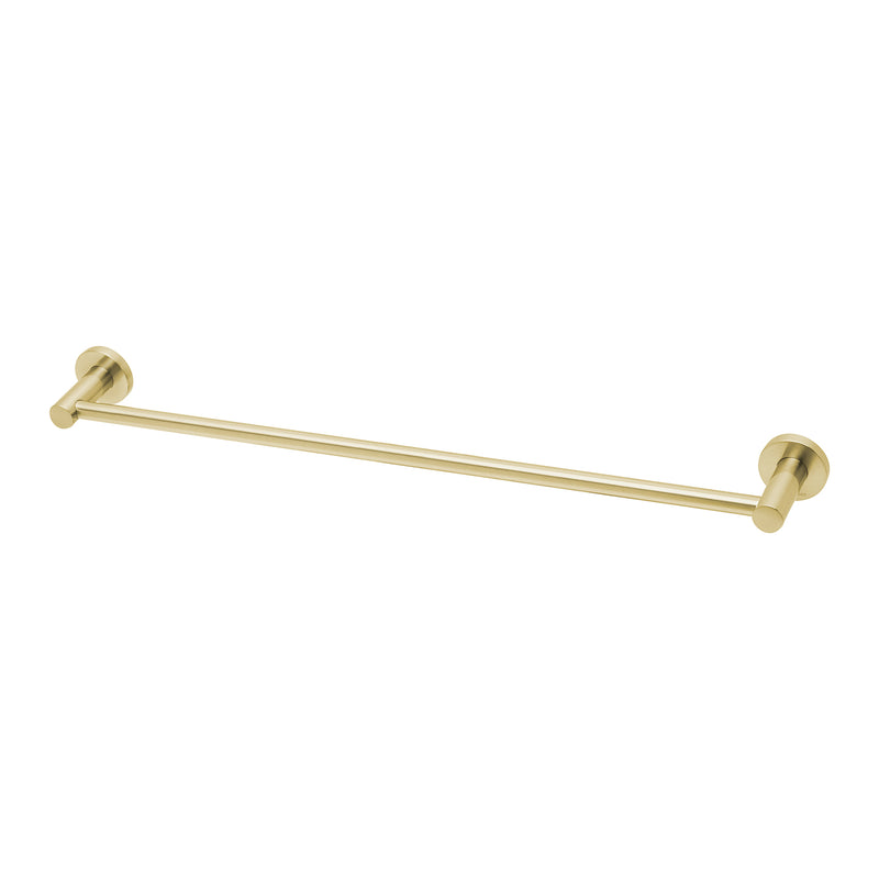 PHOENIX RADII SINGLE NON-HEATED TOWEL RAIL ROUND PLATE BRUSHED GOLD 600MM