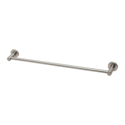 PHOENIX RADII SINGLE NON-HEATED TOWEL RAIL ROUND PLATE BRUSHED NICKEL 600MM