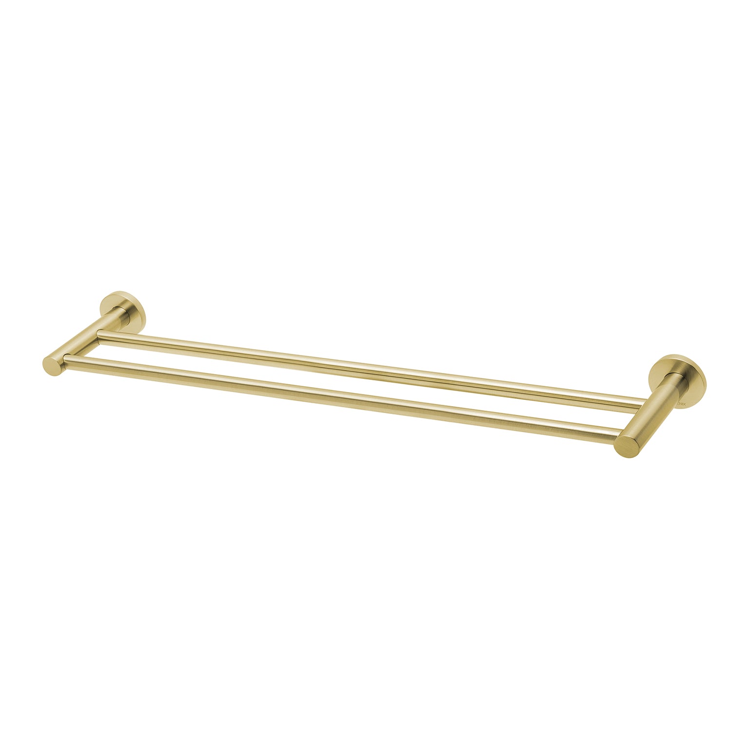 PHOENIX RADII DOUBLE NON-HEATED TOWEL RAIL ROUND PLATE BRUSHED GOLD 600MM AND 800MM