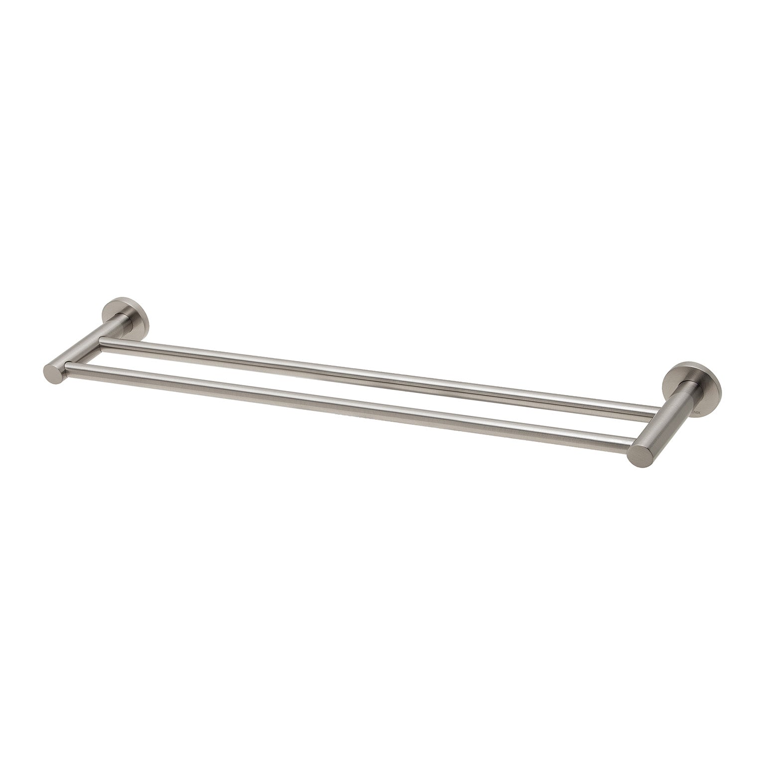 PHOENIX RADII DOUBLE NON-HEATED TOWEL RAIL ROUND PLATE BRUSHED NICKEL 600MM