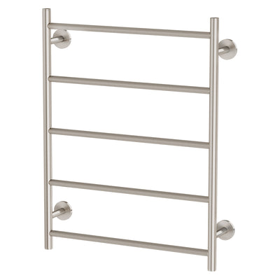 PHOENIX RADII NON-HEATED TOWEL LADDER ROUND PLATE BRUSHED NICKEL 550MM X 740MM