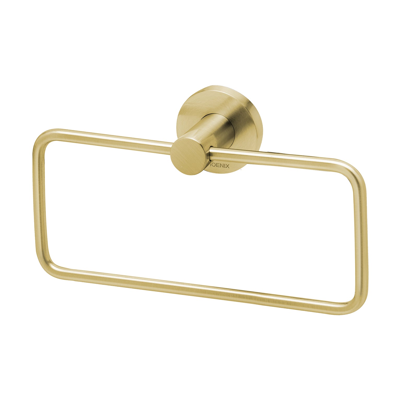 PHOENIX RADII HAND TOWEL HOLDER ROUND PLATE BRUSHED GOLD 210MM