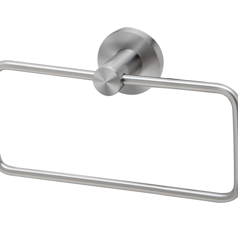 PHOENIX RADII HAND TOWEL HOLDER ROUND PLATE SILVER GREY 210MM