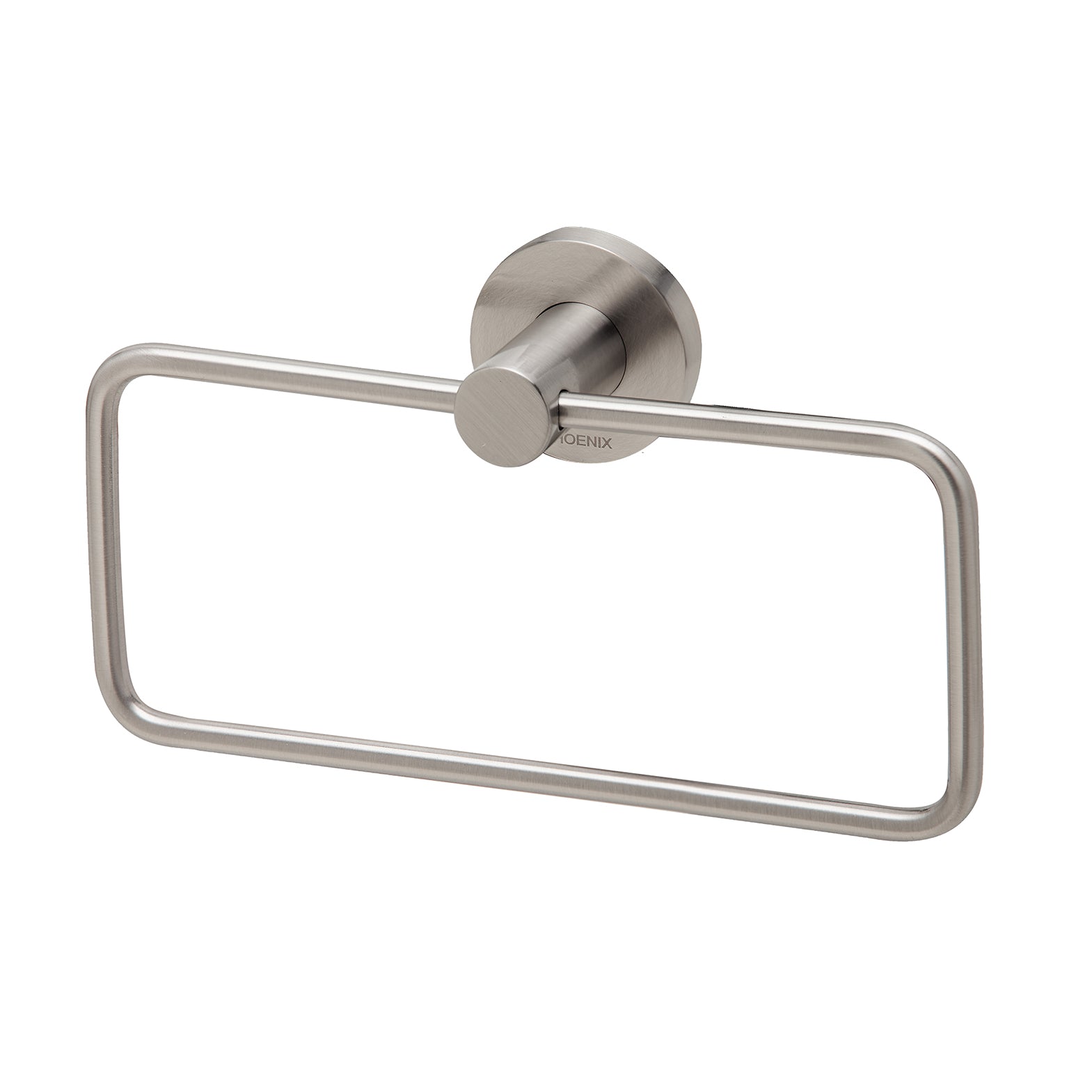 PHOENIX RADII HAND TOWEL HOLDER ROUND PLATE BRUSHED NICKEL 210MM