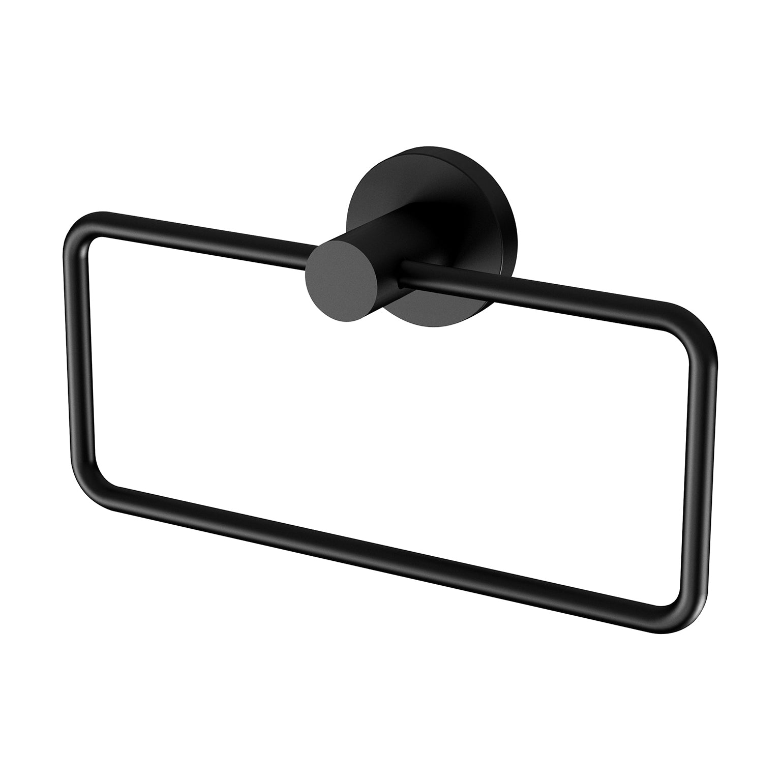 PHOENIX RADII HAND TOWEL HOLDER ROUND PLATE MATTE BLACK 210MM