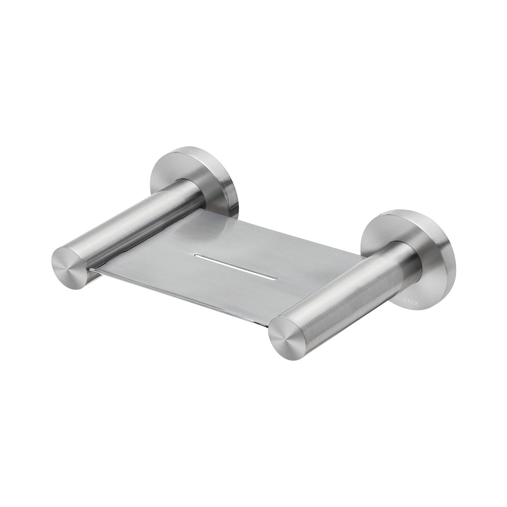 PHOENIX RADII SOAP DISH HOLDER ROUND PLATE SILVER GREY 140MM