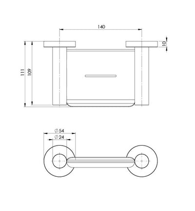 PHOENIX RADII SOAP DISH ROUND PLATE BRUSHED NICKEL 140MM