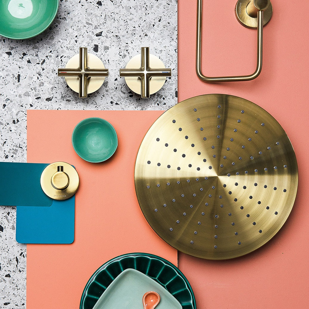 PHOENIX RADII ROBE HOOK ROUND PLATE BRUSHED GOLD