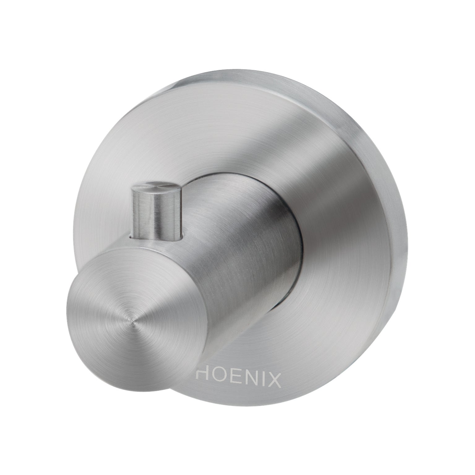 PHOENIX RADII ROBE HOOK ROUND PLATE SILVER GREY 57MM