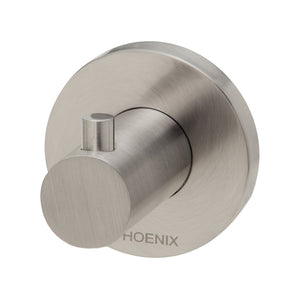 PHOENIX RADII ROBE HOOK ROUND PLATE BRUSHED NICKEL