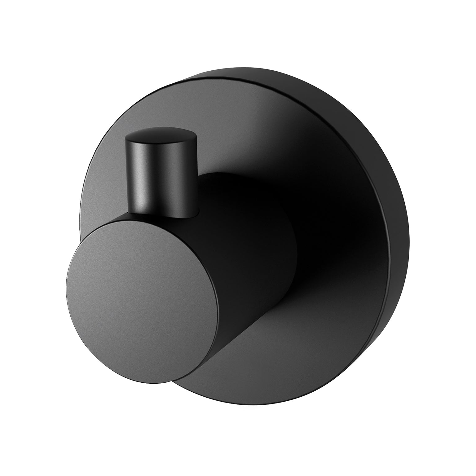 PHOENIX RADII ROBE HOOK ROUND PLATE MATTE BLACK 57MM