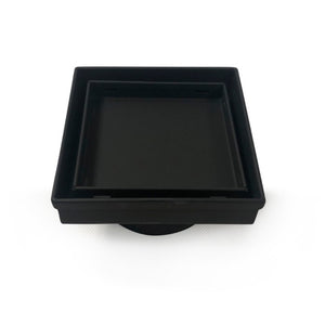 Radiant Heating Square Tile Insert Floor Grate 100mm Matte Black