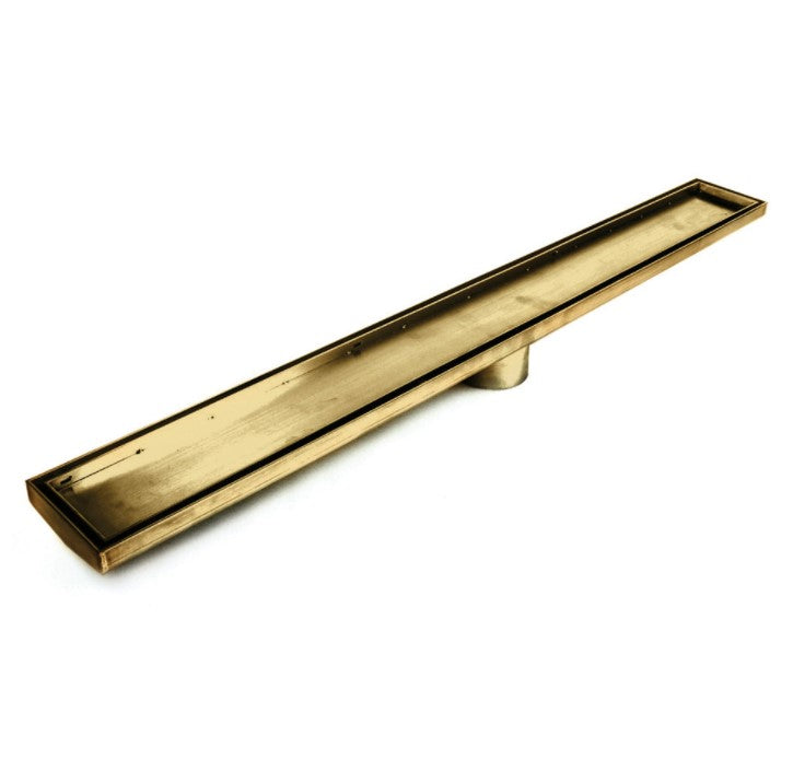 RADIANT HEATING TILE INSERT OUTLETS 900MM BRUSHED GOLD 38MM AND 74MM