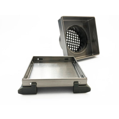 RADIANT HEATING STAINLESS STEEL TILE INSERT OUTLETS 38MM,50MM AND 90MM