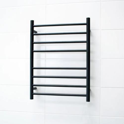 RADIANT HEATING 8-BARS ROUND NON-HEATED TOWEL RAIL MATTE BLACK 530MM