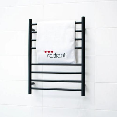 RADIANT HEATING 8-BARS ROUND NON-HEATED TOWEL RAIL MATTE BLACK 530MM