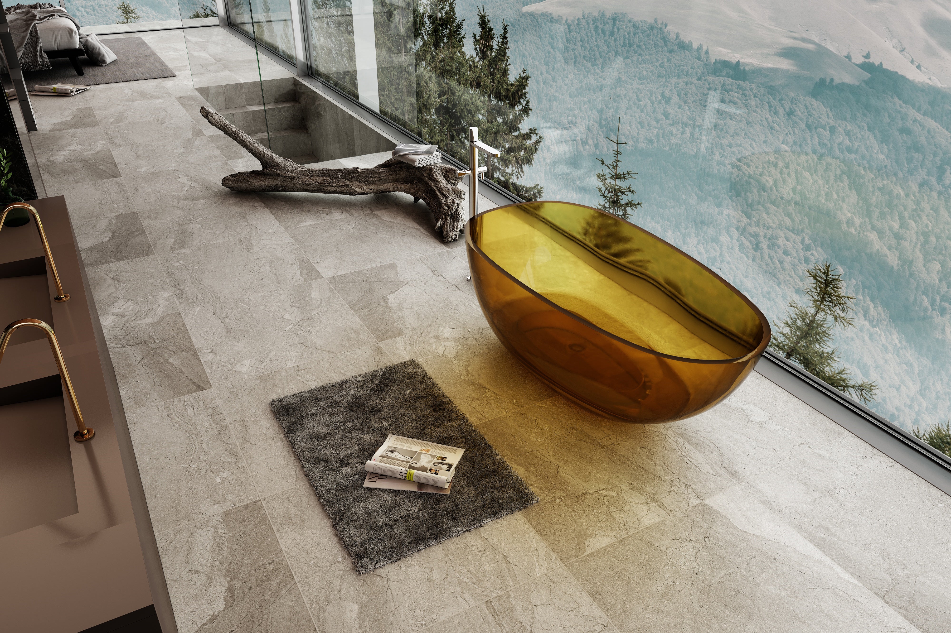 RIVA PETII FREESTANDING BATHTUB TRANSPARENT YELLOW (AVAILABLE IN 1500MM AND 1700MM)