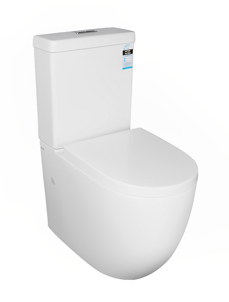 POSEIDON ROLA SHORT PROJECTION TOILET SUITE GLOSS WHITE