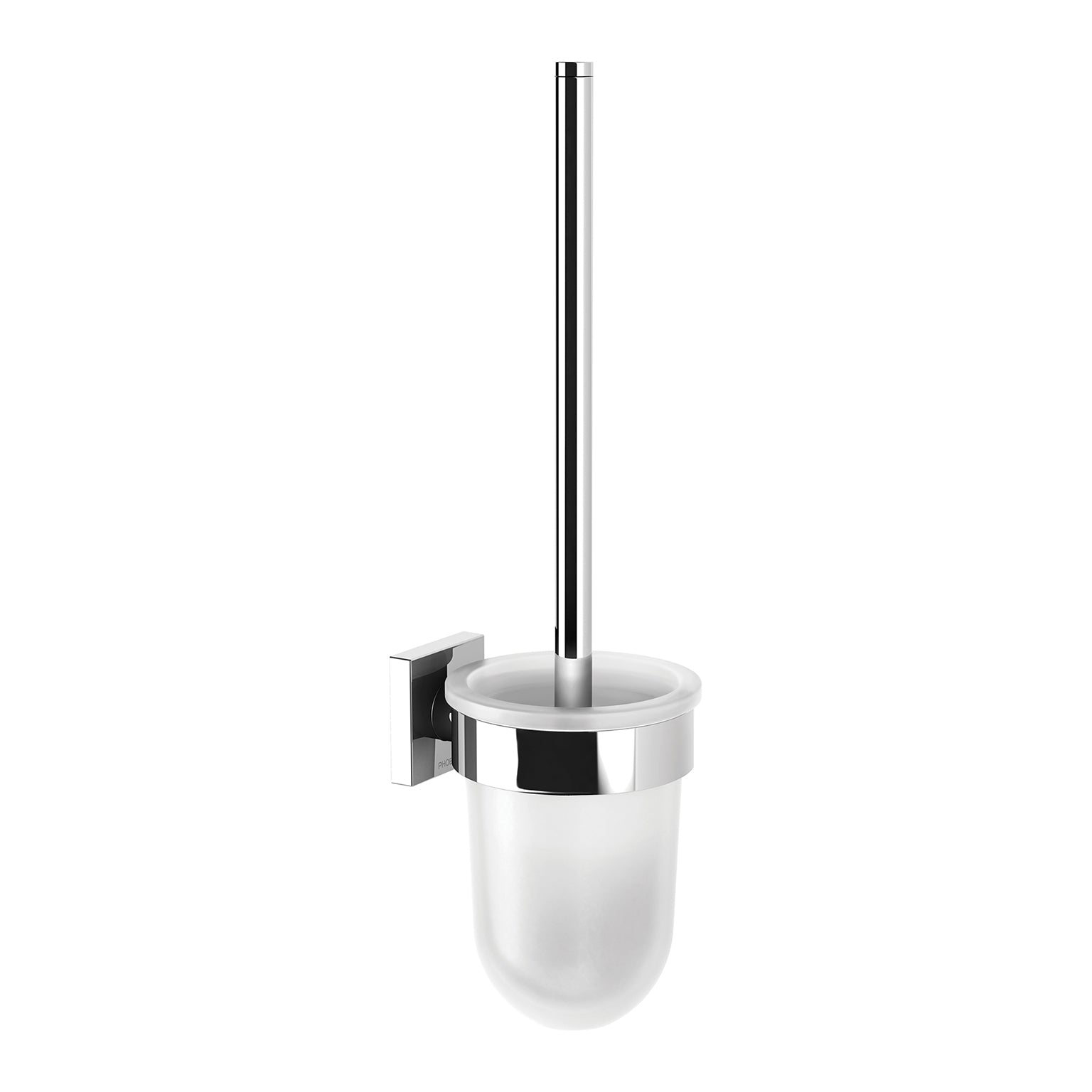 PHOENIX RADII TOILET BRUSH AND HOLDER SQUARE CHROME 358MM