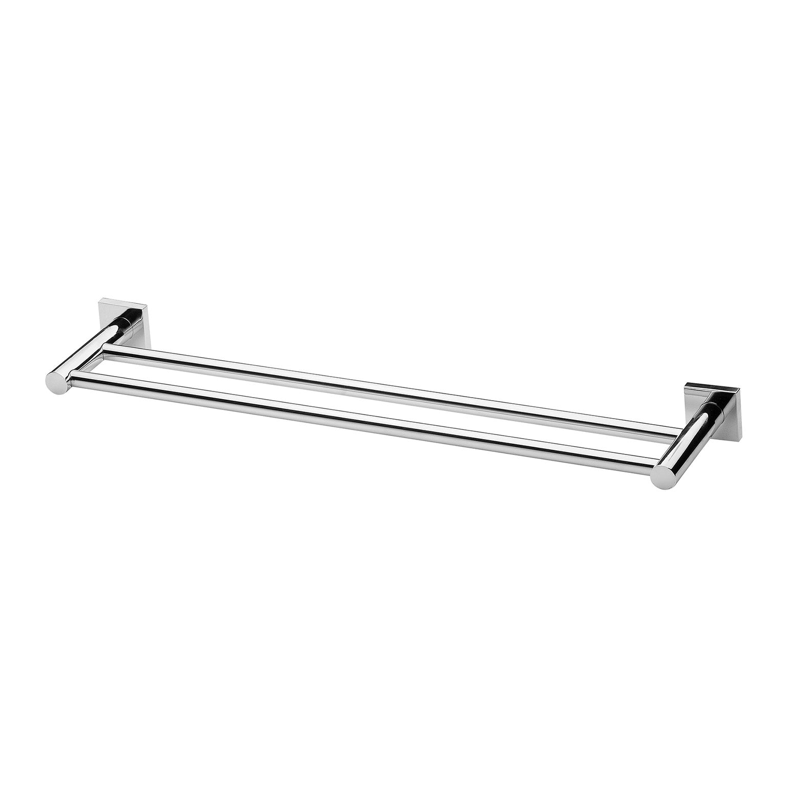 PHOENIX RADII DOUBLE NON-HEATED TOWEL RAIL SQUARE PLATE CHROME 600MM AND 800MM