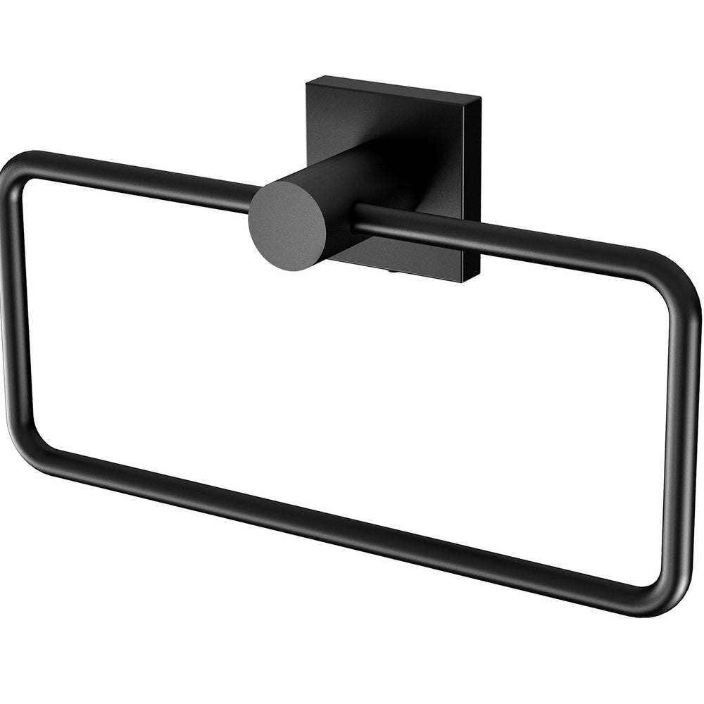 PHOENIX RADII HAND TOWEL HOLDER SQUARE PLATE MATTE BLACK 210MM