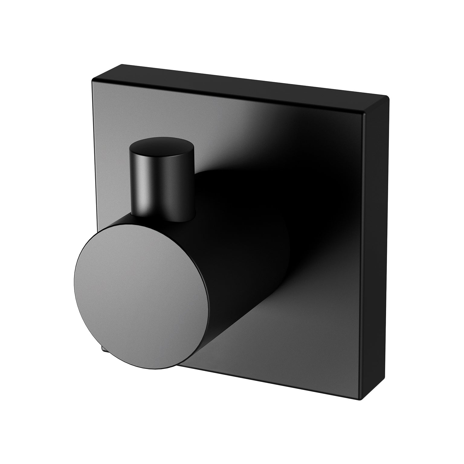 PHOENIX RADII ROBE HOOK SQUARE PLATE MATTE BLACK 50MM