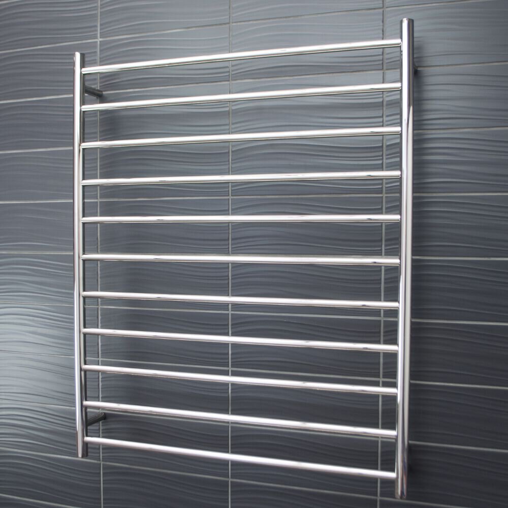 RADIANT HEATING 11-BARS ROUND HEATED TOWEL RAIL CHROME 180WATTS 900MM