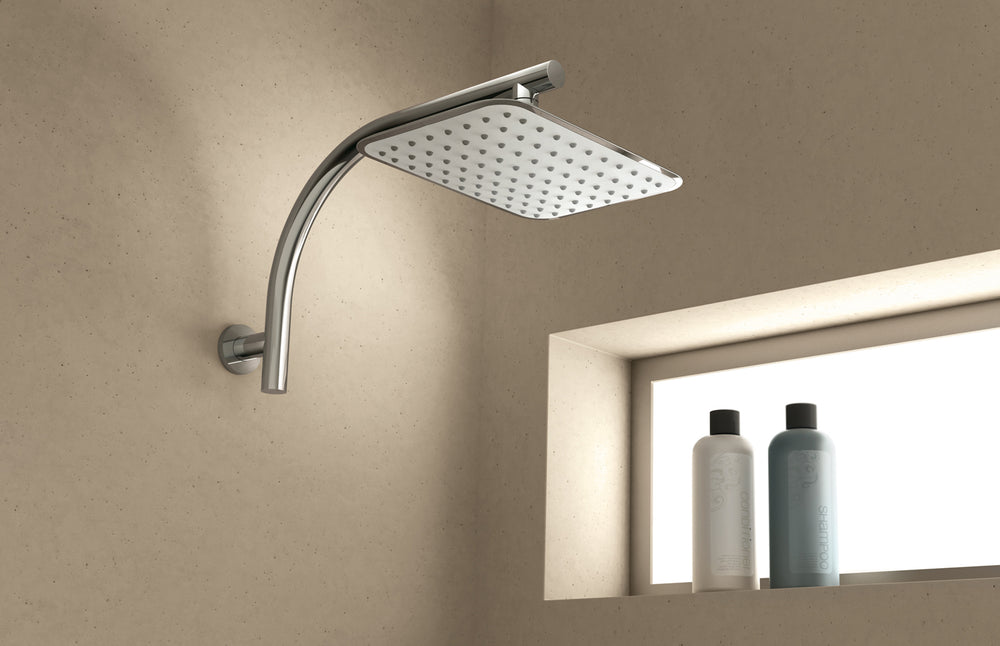 PHOENIX RUSH HIGH-RISE SHOWER ARM AND ROSE 250MM CHROME