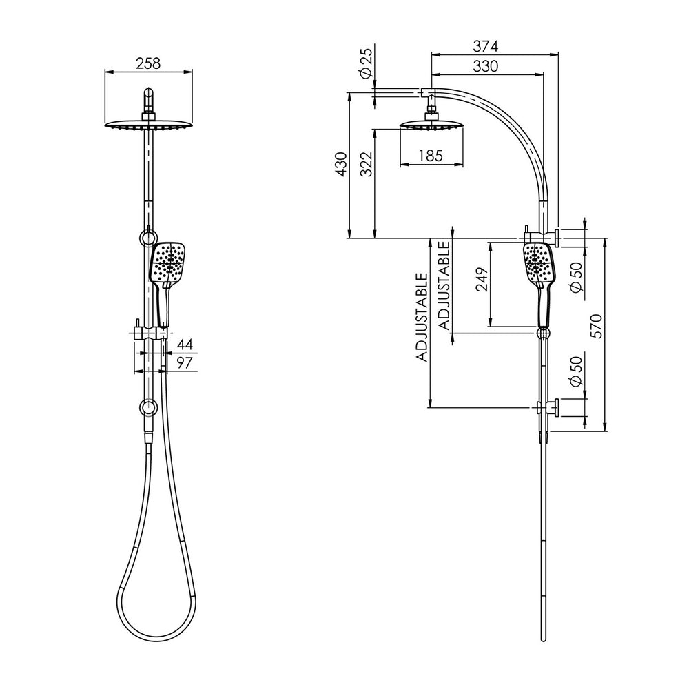 PHOENIX RUSH TWIN SHOWER CHROME