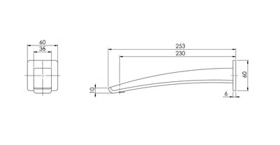 PHOENIX RUSH WALL OUTLET 230MM CHROME