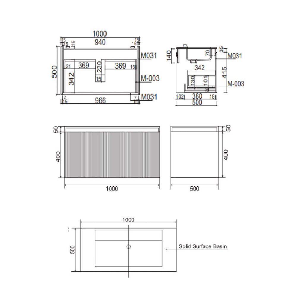 BELBAGNO RIMINI POTTER'S CLAY 1000MM SINGLE BOWL WALL HUNG VANITY AND BASIN