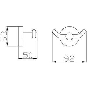 INSPIRE RONDO DOUBLE ROBE HOOK BLACK 92MM
