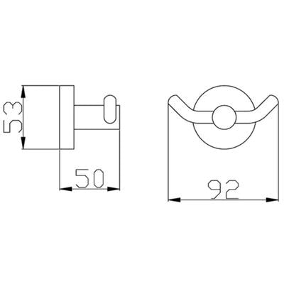 INSPIRE RONDO DOUBLE ROBE HOOK BLACK 92MM