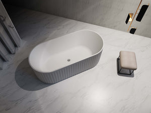 RIVA ROMA FLUTED FREESTANDING BATHTUB MATTE WHITE (AVAILABLE IN 1500MM AND 1700MM)
