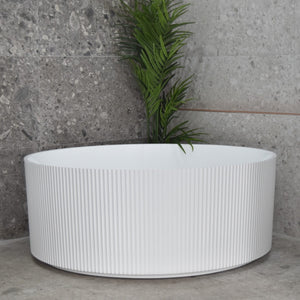 ENFLAIR SUNSHINE GROOVE FREESTANDING BATHTUB GLOSS WHITE 1500MM