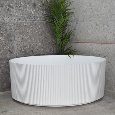 ENFLAIR SUNSHINE GROOVE FREESTANDING BATHTUB GLOSS WHITE 1500MM