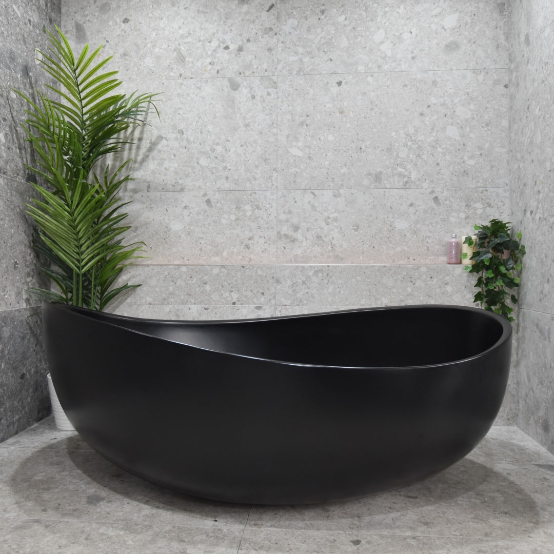 ENFLAIR WAVE FREESTANDING BATH MATTE BLACK 1800MM