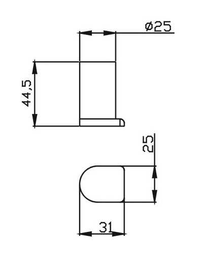 TAPART SLEEK ROBE HOOK BLACK 44MM