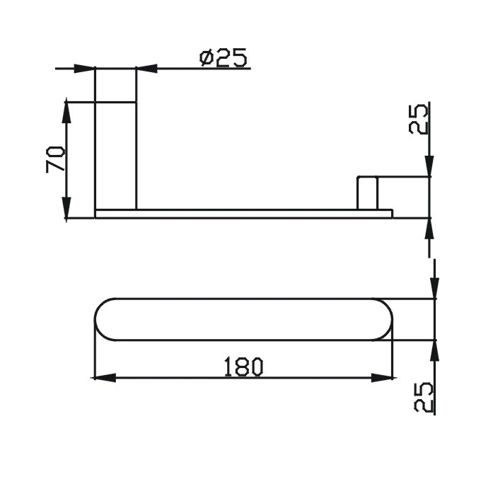TAPART SLEEK TOILET ROLL HOLDER BLACK/CHROME 180MM